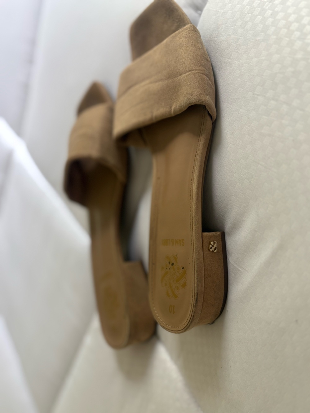 Sam & Libby Tan Suede Slide Mule